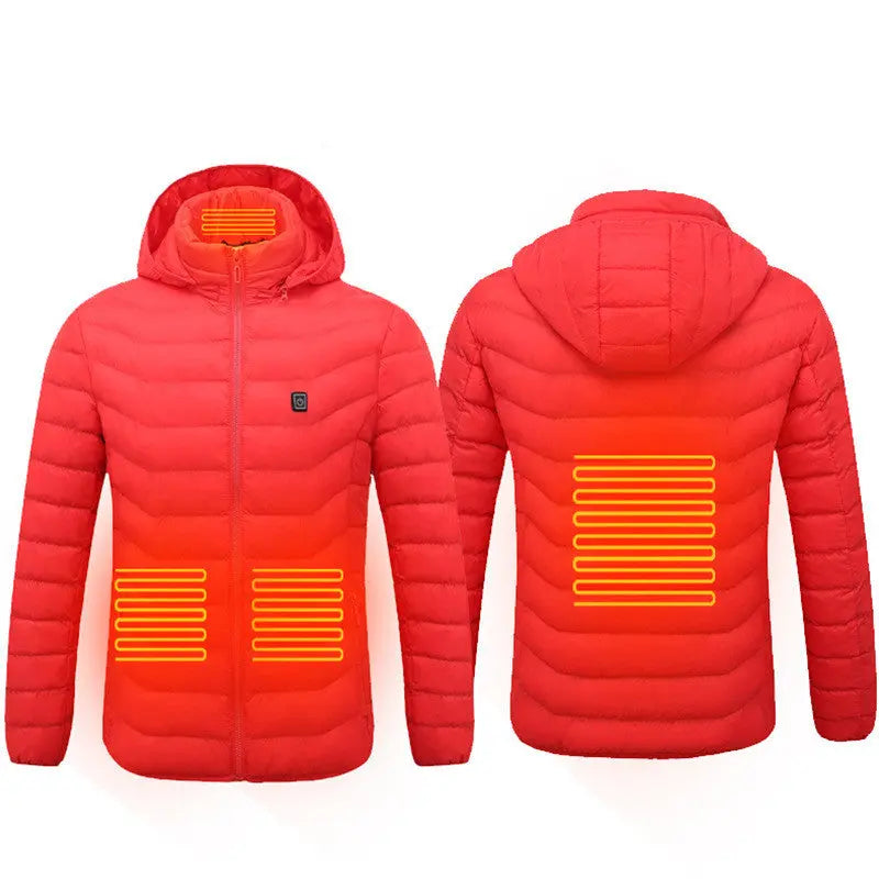 Winter Heated Jacket USB Electric Cotton Coat Zip-up Heater Thermal Clothing Heating Vest For Men Velarano