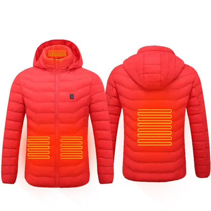 Winter Heated Jacket USB Electric Cotton Coat Zip-up Heater Thermal Clothing Heating Vest For Men Velarano