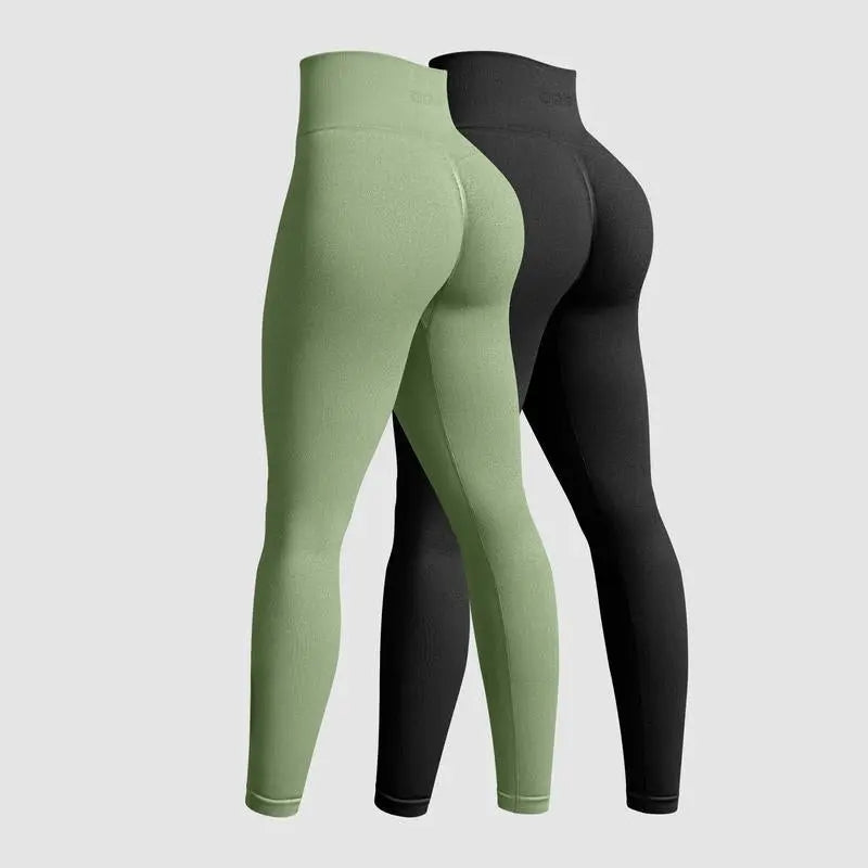 OQQ Women'S 2 Piece Yoga Legging Seamless Workout High Waist Butt Liftings Athletic Leggings
