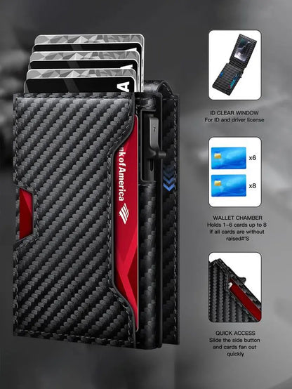 Men'S Business Matching Rfid Blocking Wallet, Simple Plain Multi Card Slots Wallet, Minimalist Card Holder Wallet for Men, Trifold Card Holder