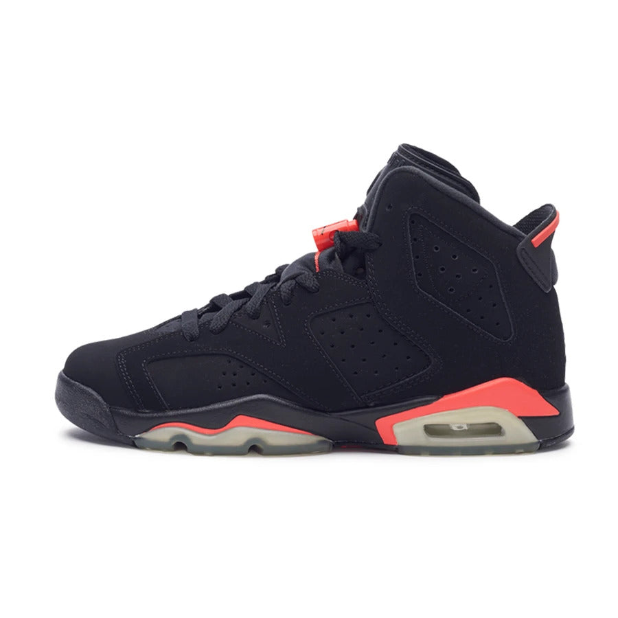 Jordan 6 Retro Infrared Black Red 2014 GS (384665-023) Youth Size 6Y-7Y For Men Comfortable High-Top, Anti-Slip And Wear-Resistant Basketball Shoes And Sports Shoes Daily Wear For Hiking In Summer Velarano