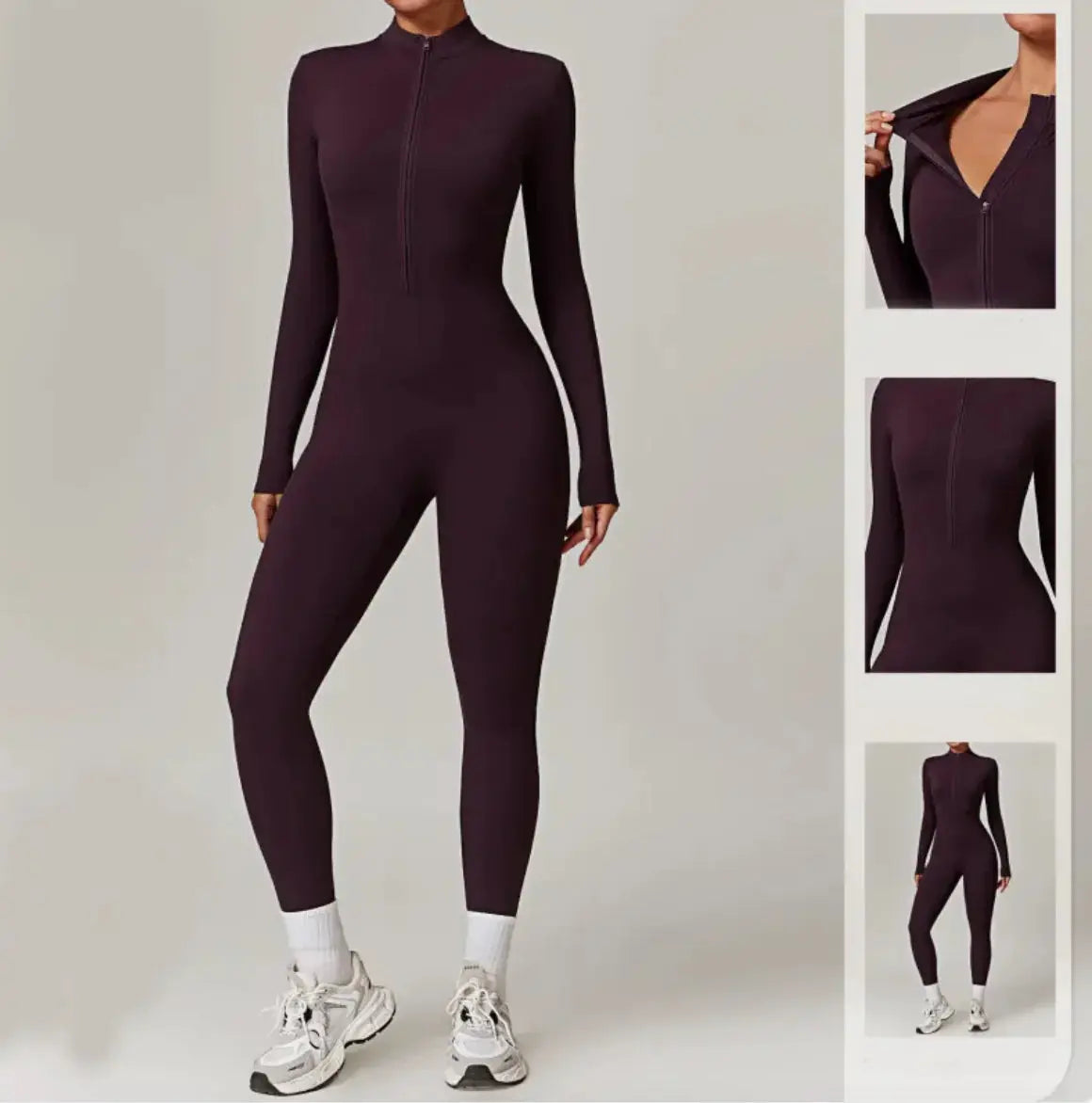 Women's Warm Zipper Yoga Jumpsuit Velarano
