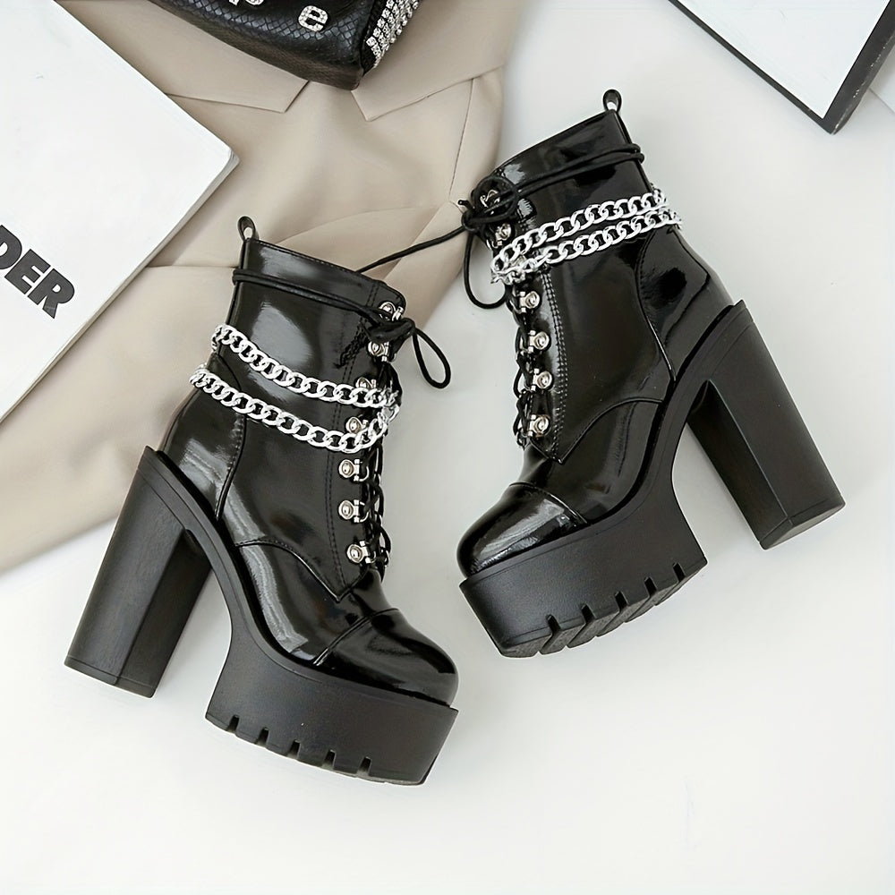 Women's Black Gothic  High Heel Boots