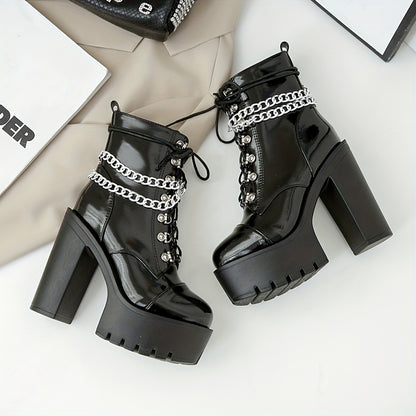 Women's Black Gothic  High Heel Boots