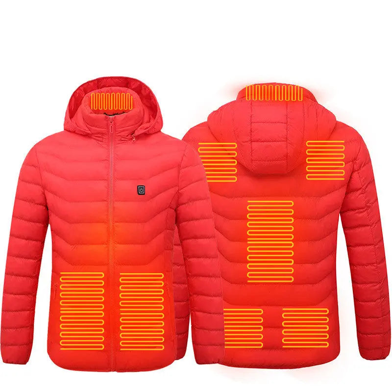 Winter Heated Jacket USB Electric Cotton Coat Zip-up Heater Thermal Clothing Heating Vest For Men Velarano