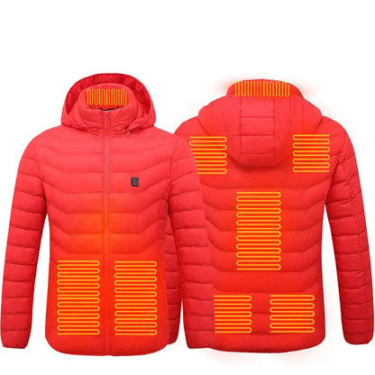Winter Heated Jacket USB Electric Cotton Coat Zip-up Heater Thermal Clothing Heating Vest For Men Velarano