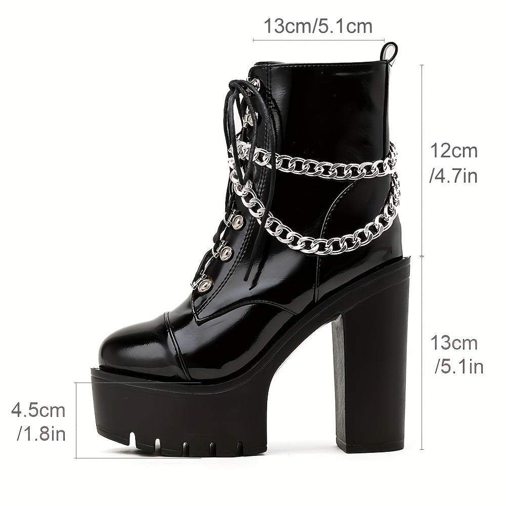 Women's Black Gothic  High Heel Boots