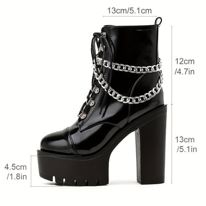 Women's Black Gothic  High Heel Boots