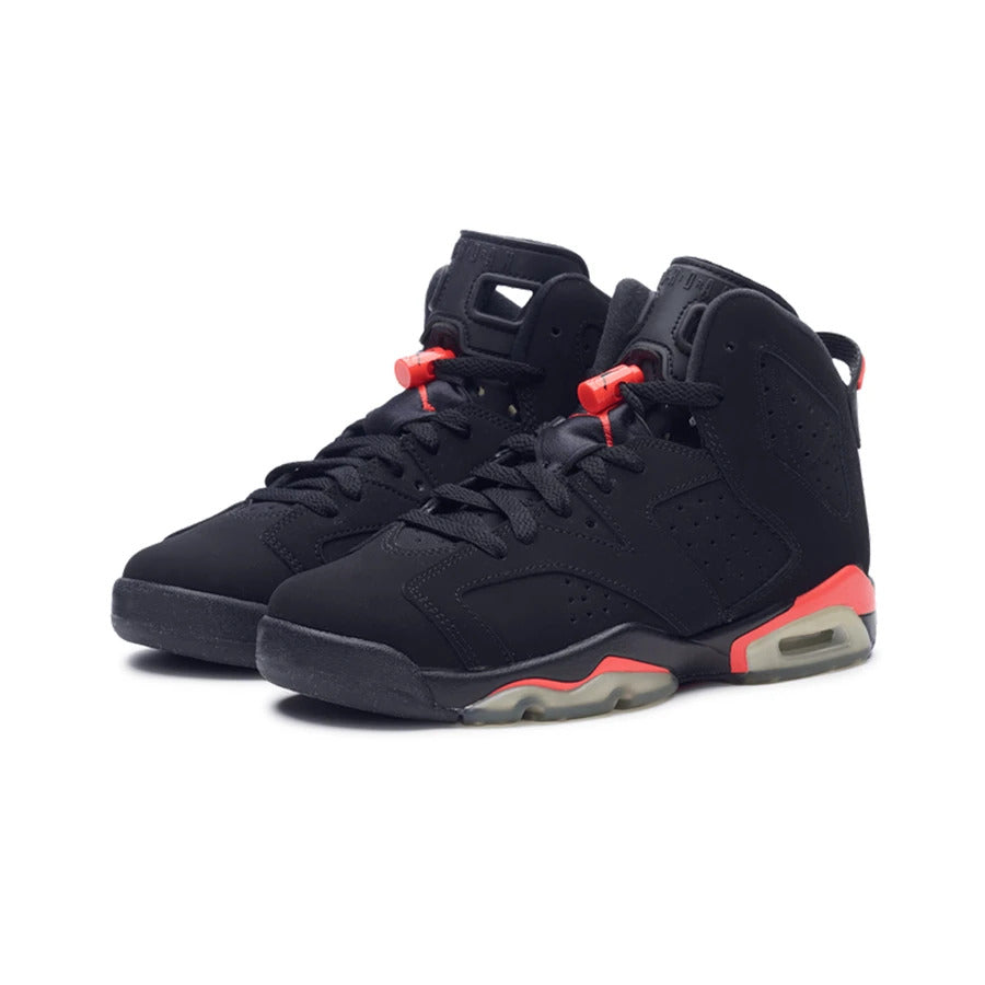 Jordan 6 Retro Infrared Black Red 2014 GS (384665-023) Youth Size 6Y-7Y For Men Comfortable High-Top, Anti-Slip And Wear-Resistant Basketball Shoes And Sports Shoes Daily Wear For Hiking In Summer Velarano