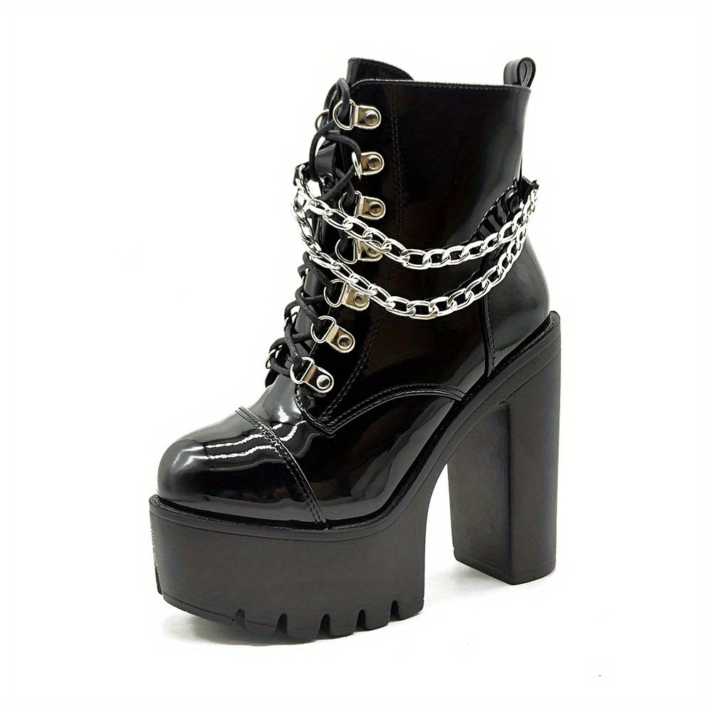 Women's Black Gothic  High Heel Boots