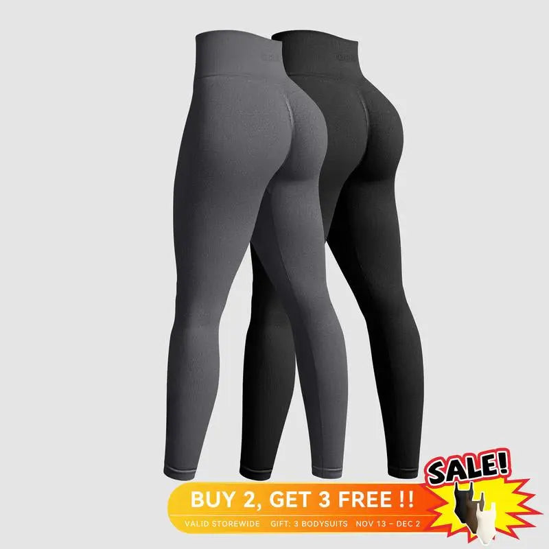 OQQ Women'S 2 Piece Yoga Legging Seamless Workout High Waist Butt Liftings Athletic Leggings