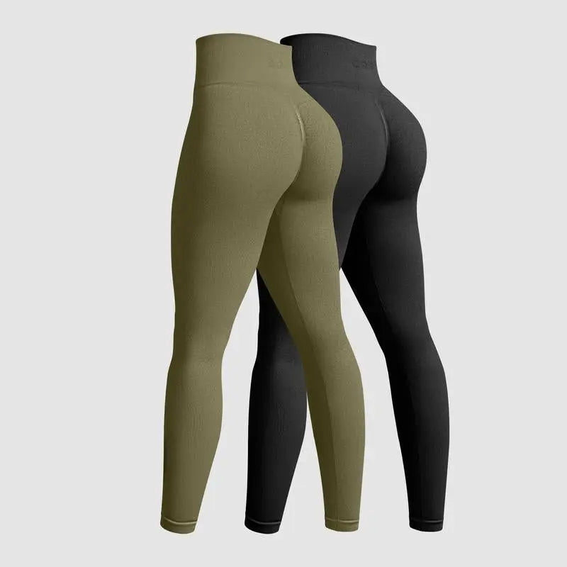 OQQ Women'S 2 Piece Yoga Legging Seamless Workout High Waist Butt Liftings Athletic Leggings