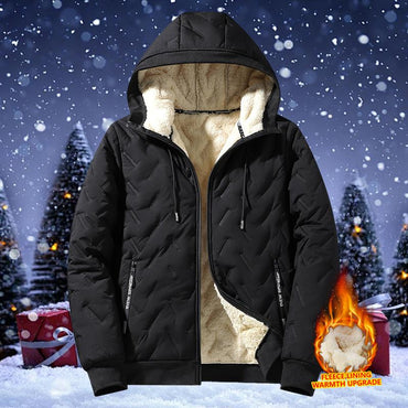 Men'S Autumn and Winter Hooded Lamb Woolen Cotton Jacket - Warm and Puffed Full Zipper Jacket with Soft Polyester Lining, Zipper Pockets, Suitable for Cold Weather - Machine Washable, Regular Fit. Menswear Coats Menswear Coats Stylish Tops Beige Casual