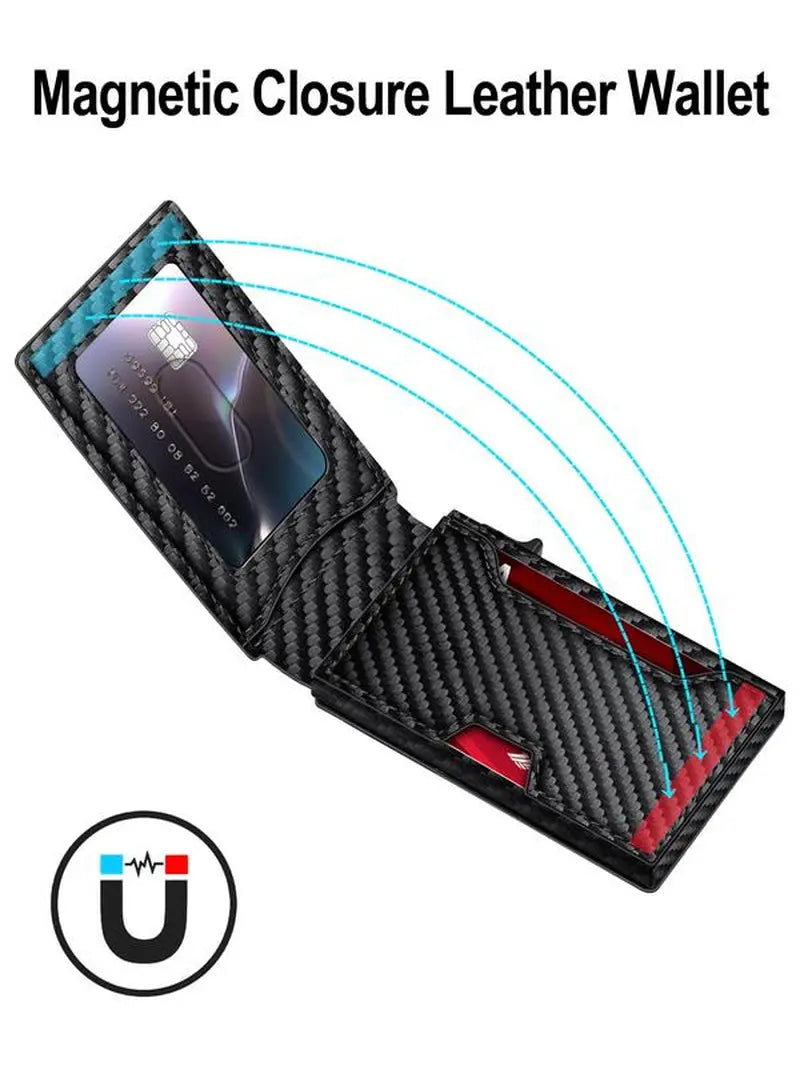 Men'S Business Matching Rfid Blocking Wallet, Simple Plain Multi Card Slots Wallet, Minimalist Card Holder Wallet for Men, Trifold Card Holder