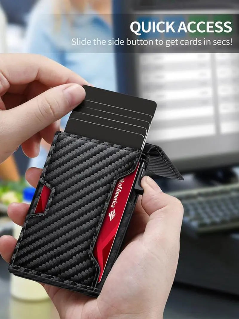 Men'S Business Matching Rfid Blocking Wallet, Simple Plain Multi Card Slots Wallet, Minimalist Card Holder Wallet for Men, Trifold Card Holder