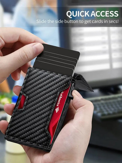 Men'S Business Matching Rfid Blocking Wallet, Simple Plain Multi Card Slots Wallet, Minimalist Card Holder Wallet for Men, Trifold Card Holder