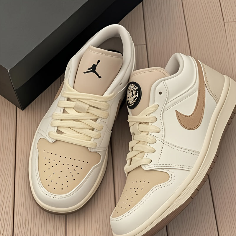 Jordan Air Jordan 1 Low Dongdan Men's Low - top Retro Basketball Shoes. Soft and comfortable, with excellent slip - resistance and wear - resistance. In white and brown colorway, Style Code: IB8855 - 121 Velarano