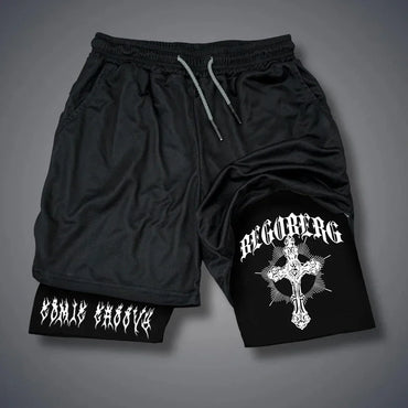 Men Sports Shorts Gothic Pattern