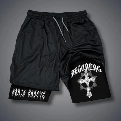 Men Sports Shorts Gothic Pattern