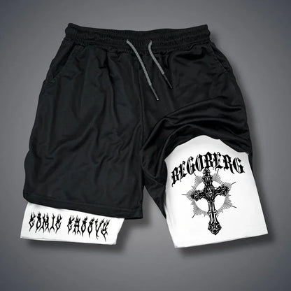 Men Sports Shorts Gothic Pattern
