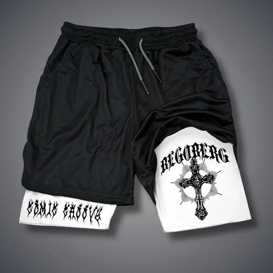 Men Sports Shorts Gothic Pattern