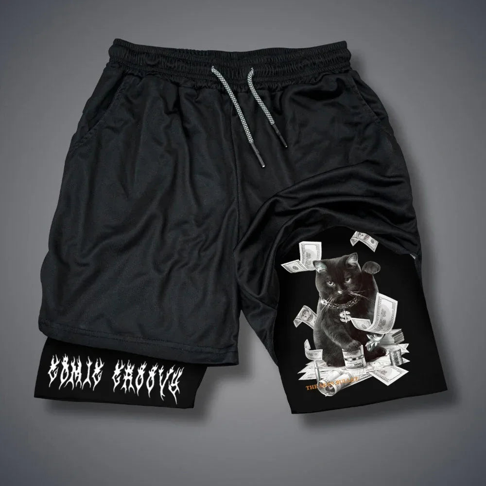 Men Sports Shorts Gothic Pattern