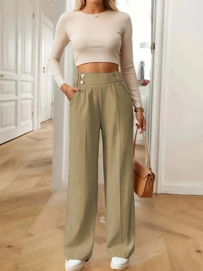 Women's High Waist Wide Leg Pants