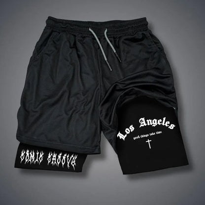 Men Sports Shorts Gothic Pattern