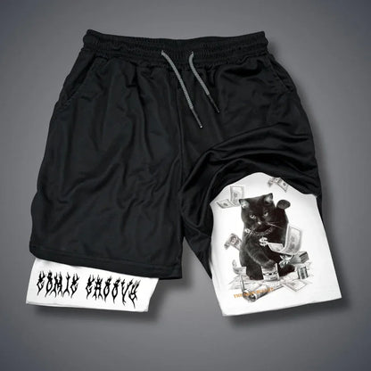 Men Sports Shorts Gothic Pattern