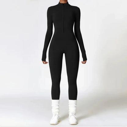 Women's Warm Zipper Yoga Jumpsuit Velarano