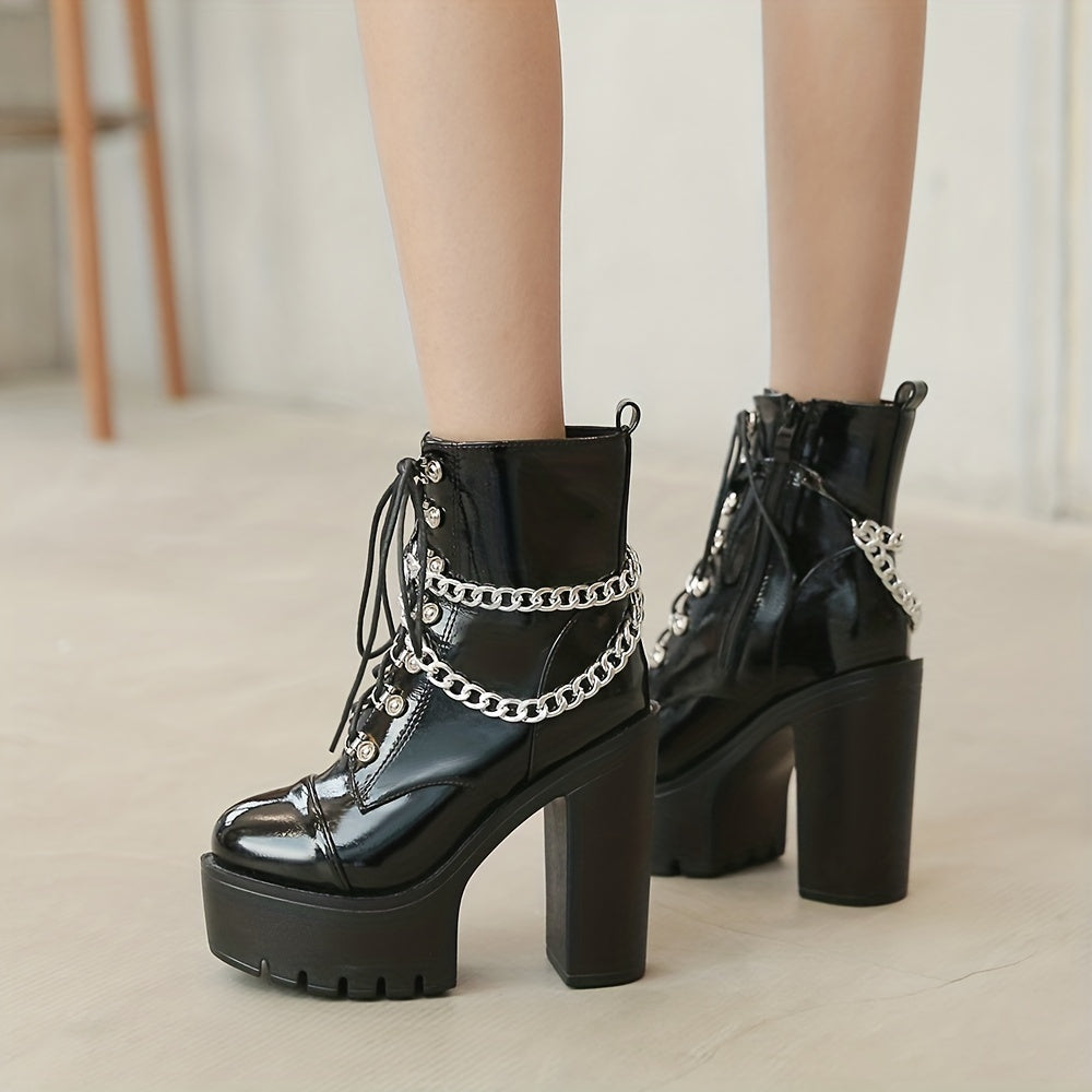Women's Black Gothic  High Heel Boots