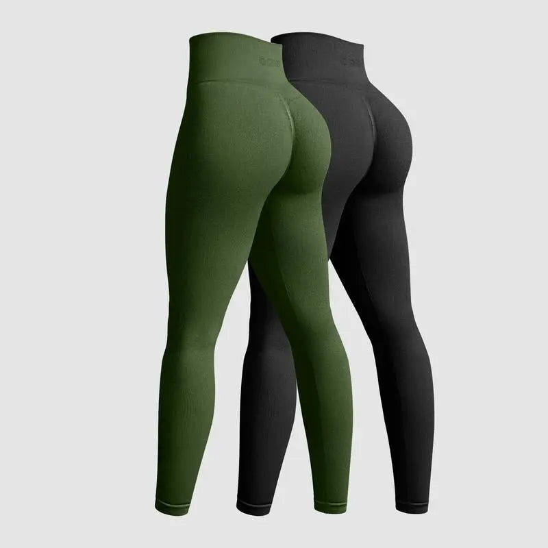 OQQ Women'S 2 Piece Yoga Legging Seamless Workout High Waist Butt Liftings Athletic Leggings