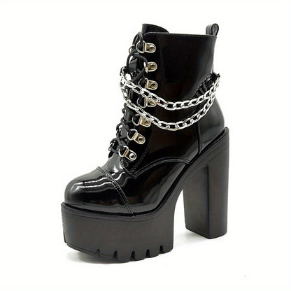 Women's Black Gothic  High Heel Boots