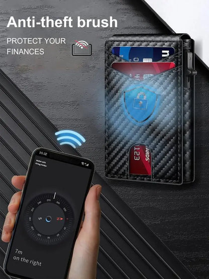 Men'S Business Matching Rfid Blocking Wallet, Simple Plain Multi Card Slots Wallet, Minimalist Card Holder Wallet for Men, Trifold Card Holder