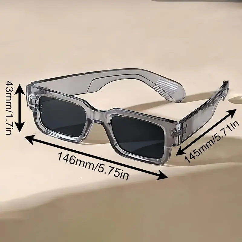 2Pcs Retro Square Fashion for Women Men Thick Frame anti Glare Sun Shades for Party Beach Travel Fashion Glasses