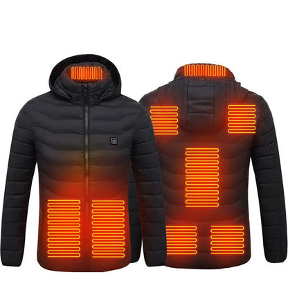 Winter Heated Jacket USB Electric Cotton Coat Zip-up Heater Thermal Clothing Heating Vest For Men Velarano