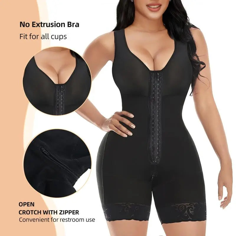YIANNA Fajas Colombianas Shapewear for Women Tummy Control Full Shapewear Butt Lifter with Zipper Crotch