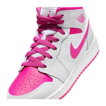 Jordan Air 1 Mid Grade School Iris Whisper/Fire Pink-White Velarano